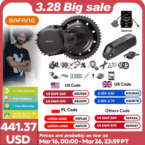 Bafang BBSHD 48V 52V 1000W Mid Drive Motor Kit with Battery 20Ah 8FUN M615 System Ebike Electric Bik