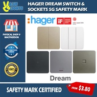 Hager Dream Switch Socket Singapore Safety Mark Local Approved White Grey Black Gold Bronze