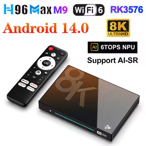 H96 MAX M9S Android14 AI VisionPQ TV Box Rockchip RK3576 Support Super Resolution 8K Video Decoding 
