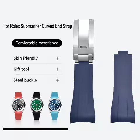 MZDTIMK FKM Rubber Watchband 21mm For Rolex Strap For OYSTERPERTUAL Datejust 41mm Dial Air King Wris