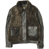 แจ็คเก็ตหนังบุขนแกะ RRL Double RL 24AW GRIZZLY JACKET MNRROTW16020148 ไซส์ M สีน้ำตาลเข้ม แจ็คเก็ตหน