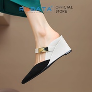 dép guốc ROSATA dép thời trang 5cm ROSATA mã RO631 với 2 màu NÂU / TRẮNG