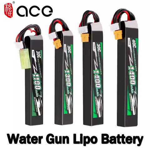 Gens ACE Water BB Gun Lipo Battery 2S/3S 7.4V 11.1V 1100mAh 1300mAh 1400mAh 30C 40C XT30/SM Plug Tam