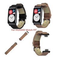 [HOT JUXXKWIHGWH 514] สายรัดข้อมือหนัง PU สีทนทานสายนาฬิกาสำหรับ Huawei Watch Fit Smart Wristband Accessories