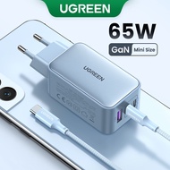 (EU Plug) UGREEN 65W USB C Charger Nexode 3 Ports GaN Charger Block Compact Foldable Wall Charger Co