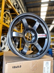 ล้อแม็กใหม่ TE37 SUV หยอดแดงก้านยก งาน Kays สีบรอนช์เทาเงา ขอบ18 -( 18 x 6 รู ) หน้ากว้าง 9 x 9 -