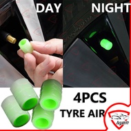 4pcs Car Luminous Tire Valve Cap Universal Wheel Tyre Air Cap For Car / Motorcycle / Bicycle/Electric Vehicle Wheel Accessories Penutup Tube Angin Penutup Angin Tayar Bercahaya