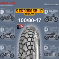 SWALLOW STREET ENDURO SB-117 BAN TUBELESS DUAL PURPOSE RING 17 / 18 / 21 UKURAN TERLENGKAP BAN MOTOR