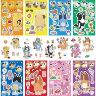 Bluey Semi-Transparent Stickers 8-Piece - Fun Decorative Stickers for Kids' Supplies