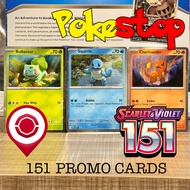 Pokemon 151 Promo Cards: Holo Bulbasaur, Squirtle and Charmander Cards