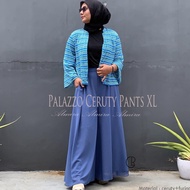 Celana Kulot Jumbo Wanita Kulot Sifon Ceruty Palazzo Pants Almira