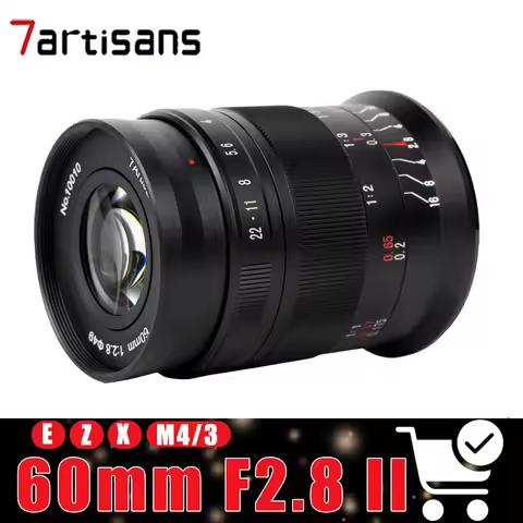 7artisans APS-C 60mm F2.8 II Manual Focus Prime Macro Lens Compatible with Sony E Nikon Z Fuji FX Ol