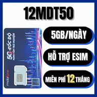 Siêu Sim 5G Mobifone trọn gói 12 tháng 150GB/tháng (5GB/ngày) Trọn gói không cần nạp tiền Lướt Mạng