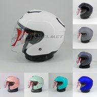 Helm KYT Kyoto R Half Face Original Series Solid All White Black Gunmetal Gorilla Grey Fire Red Blue
