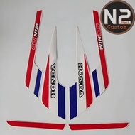 MERAH Striping Sticker Polet list motorbike honda win 100 91 1991 red white sticker list body standa