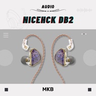 NICEHCK DB2 Hi-Fi Aluminium Alloy IEM 1BA+1DD Hybrid Titanium Plated Graphene Diaphragm (10mm/0.78mm