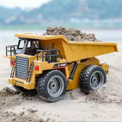 Huina 1540 Rc Dump Truck 1:18 6 Ch 2.4G Alloy Remote Control Dump Truck 4WD Construction Vehicle Toy
