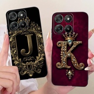 For Motorola Moto G15 Power Case XT2521-5 Cute Crown Letters Cover Soft Silicone Case For Motorola M