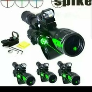 Hunting Scope Spike 3-12x40 With Green Laser Holographic Scope 4reticl