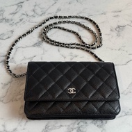 Chanel黑荔枝銀雙C  WOC  經典必買🫶