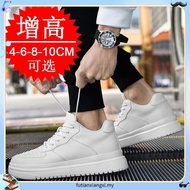 New Height Increasing Shoes for Men 10cm Invisible Elevator Sneakers White Leathe Sport Zapatillas D