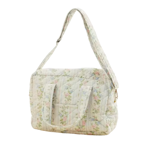 Fashion Quilted Mummy Bag Multi-functional Polyester Fabric Baby Diaper Tote Bag Soft Mummy Handbags