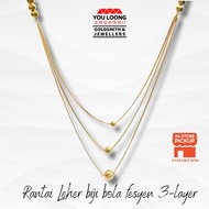 Youloong Rantai leher biji bola Fesyen design 3-layer EMAS916