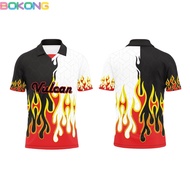 (bokong) Monochrome Inferno Fusion Jersey Retro Collar Shirt Sublimation Jersey Retro Viral