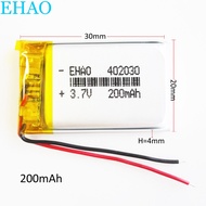 Hot Selling 3.7V 200Mah 402030 Lithium Polymer Lipo Rechargeable Battery For Mp3 GPS Smart Watch Camera Bluetooth Speaker