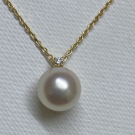 Japan jewelry brand Tasaki K18 18K 750 akoya sea pearl with small diamond pendant necklace