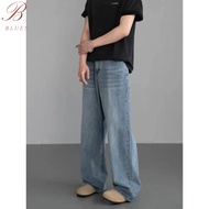 B BLUES กางเกงยีนส์ชาย สไตล์ลุยส์✨เทรนด์ฮิตคนรุ่นใหม่ ใส่สบาย ไซส์กว้าง พร้อมส่ง M-3XL