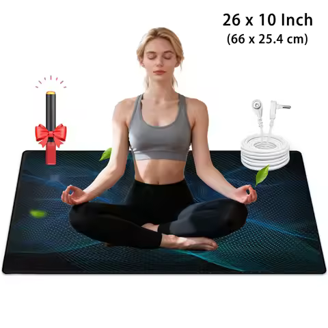 Grounding Mat 26x10 in for Sleep Desk Earthing Therapy 100% Conductive PU 15 in Cord Test Pen Pain S