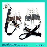 Rọ mõm inox cho chó không gỉ size 3 size (dành cho chó từ 10 - 60kg) - rọ mõm chó inox - Long Vũ Pe