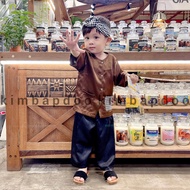 Bộ quần áo bà ba nông dân túi caro cho bé trai bé gái