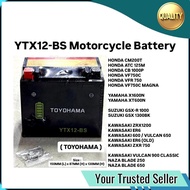 YTX12-BS TOYOHAMA Battery Motorcycle Bateri Batteri Motor YTX12 BS YTX12BS ER6 ER6N 2009-2011 ZX750 
