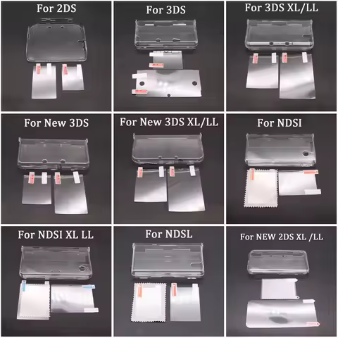 Clear Crystal Protective Cover Case Shell Housing For 2DS New 2DS XL 3DS 3DSLL 3DSXL New 3DS XL LL N