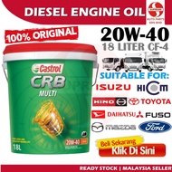 S2U Castrol Engine Oil CRB Multi 20W-40 CF-4 18Liter For Diesel Enjin Truck Tractor Minyak Hitam Lori 20W40