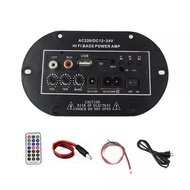 Amplifier Board 12/24V Audio Bluetooth USB Radio TF Subwoofer Karaoke power 200W 8-10 inch speaker