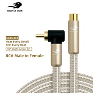 สายเสียง RCA GOLLEY LION ข้อศอกชุบทองสาย RCA ดอกบัวตัวผู้กับตัวเมียสายพ่วง