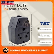 TBC Heavy Duty Dual Rubber Switch 13A / 15A Socket Head Anti Break Socket Double Sided Socket Indust