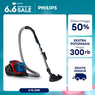 Philips Bagless vacuum cleaner - FC9330-09 Powercyclone 5 daya jangkau 9 m nozel triactive filter alergi penyedot penghisap debu serbaguna biru merah