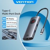 Vention Type C HUB 8K HDMI Gigabit Ethernet PD Charging 9-in-1 Multi-Port Adapter for MacBook/Laptop