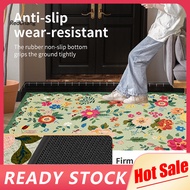 RC~ Bedroom Rug Soft Faux Wool Rug Floral Non-slip Floor Mat Stain Resistant Machine Washable Thick 