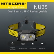 【Limited Time Discount】 NITECORE NU25 Headlamp Running Light 400 Lumens Head Light Red/White/High Co
