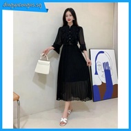 Ananda Dress Korean Simple Basic Plain Chic Minimalist Casual Formal Midi Sweet Holiday Party Women'