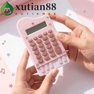 XUTIAN Piano Shape Calculator, ABS Portable Mini Calculator, Mini Musical Note Printed Lightweight N