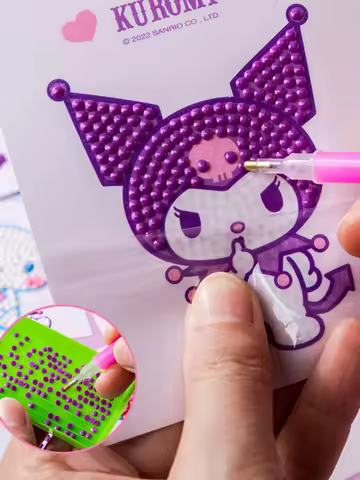 1set Cinnamoroll Kuromi 5D Diamond Sticker Set Cartoon AnimeTheme Diamond Sticker Drawing Set By Num