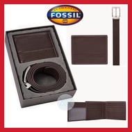 (Original) Fossil Enric Gift Set Belt & Wallet [Free Box] | Set Tali Pinggang Kulit | Leather