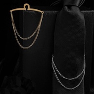 SMILE Tie Clip Formal Shirt Chain Buckle Banquet Tie Accessories Business Shirt Chain-buckle