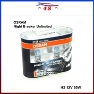 Osram Night Breaker Unlimited H3 Light Bulb 1Pair ( Made In Germany)